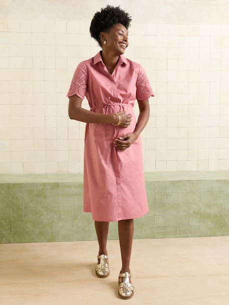Robe chemise allaitement rose 1 - vertbaudet enfant 