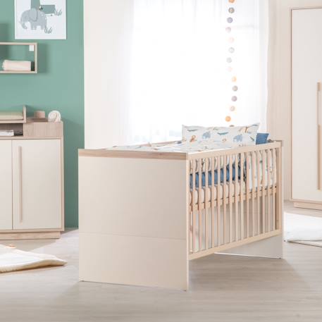 Lit bébé évolutif elva Cachemire - noyer de virginie 4 - vertbaudet enfant 