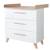 Chambre bébé 3 pcs - lit cododo 2en1 + commode à langer et armoire leon Blanc - chêne othello 5 - vertbaudet enfant 