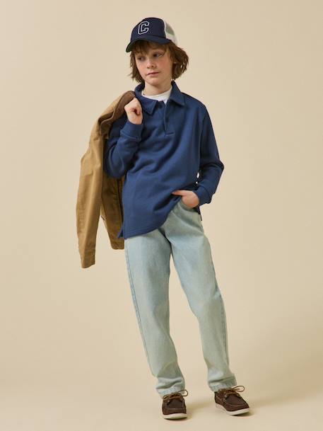 Sweat-polo garçon - coton biologique Indigo 5 - vertbaudet enfant 