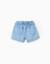 Short en jean avec taille paperbag et ceinture Bleu 2 - vertbaudet enfant 
