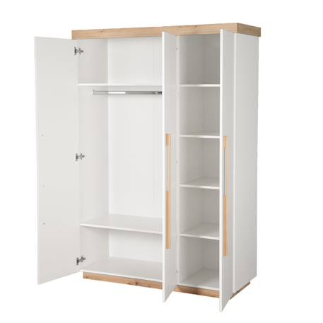 Armoire 3 portes à fermeture douce lumo Blanc - chêne artisan 6 - vertbaudet enfant 