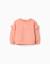 Sweat en coton à volants et broderie Orange clair 1 - vertbaudet enfant 