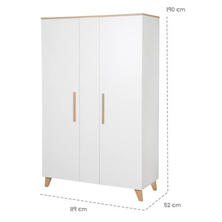 Armoire 2 portes leon Blanc - chêne othello 6 - vertbaudet enfant 