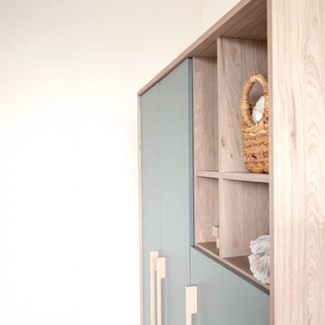 Armoire 3 portes 4 niches selva Vert sauge - noyer de virginie 6 - vertbaudet enfant 