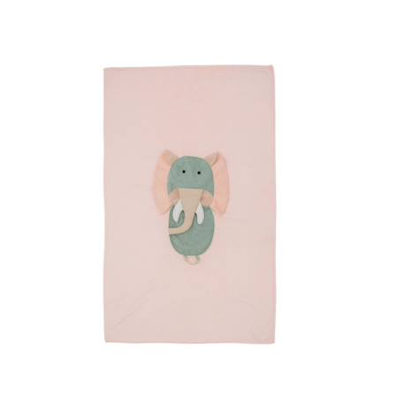 Couverture de voyage coussin éléphant enfant Green and pink pastel 2 - vertbaudet enfant 