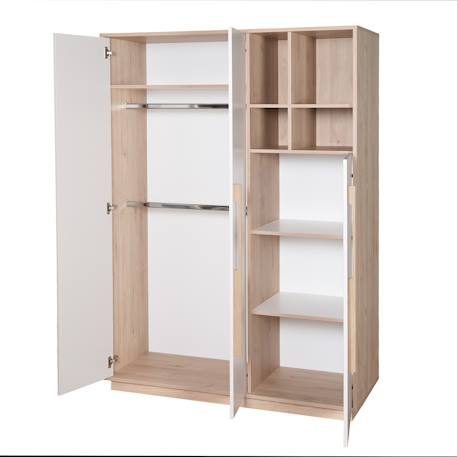 Chambre bébé complète - lit évolutif + commode à langer et armoire elva Cachemire - noyer de virginie 4 - vertbaudet enfant 