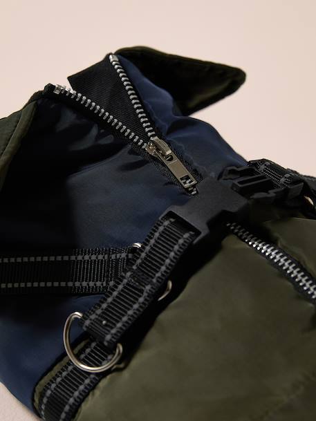 Manteau doudoune chien zip harnais Kaki 4 - vertbaudet enfant 