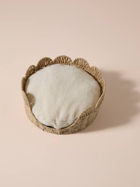 Panier animal feston avec coussin sherpa beige 3 - vertbaudet enfant 