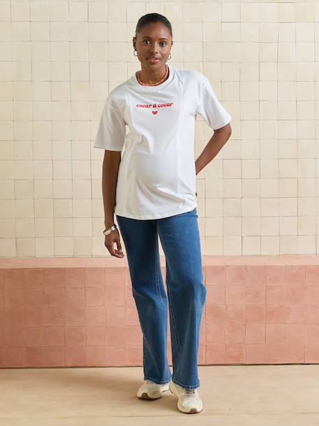 T-shirt manches courtes allaitement blanc 1 - vertbaudet enfant 