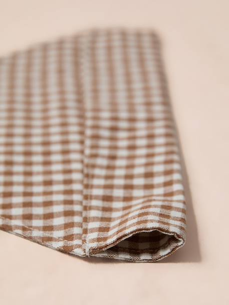Bandana chien coton blanc imprimé+carreaux beige+marron imprimé 8 - vertbaudet enfant 
