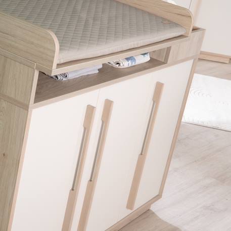 Commode évolutive avec extension à langer amovible elva Cachemire - noyer de virginie 4 - vertbaudet enfant 
