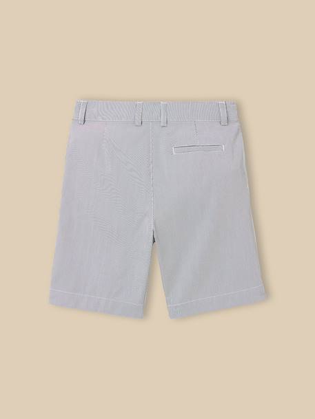 Bermuda rayé garçon - collection fêtes et mariages Rayure bleu grise 2 - vertbaudet enfant 