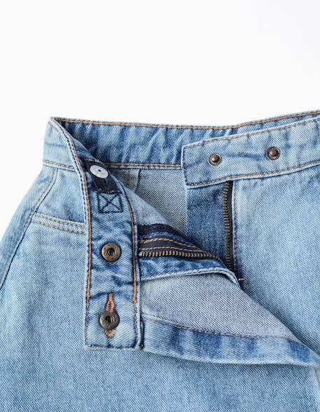 Jupe-short en jean à ourlet effiloché Bleu 3 - vertbaudet enfant 