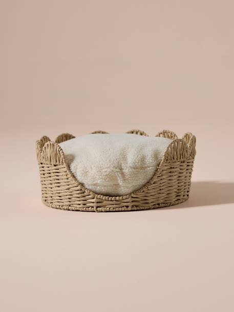 Panier animal feston avec coussin sherpa beige 4 - vertbaudet enfant 