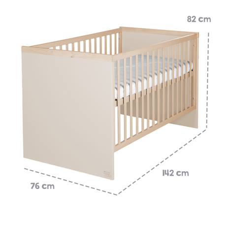 Lit bébé évolutif elva Cachemire - noyer de virginie 3 - vertbaudet enfant 