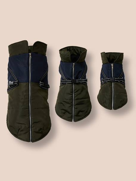 Manteau doudoune chien zip harnais Kaki 2 - vertbaudet enfant 