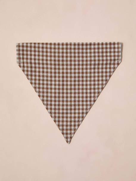 Bandana chien coton blanc imprimé+carreaux beige+marron imprimé 6 - vertbaudet enfant 