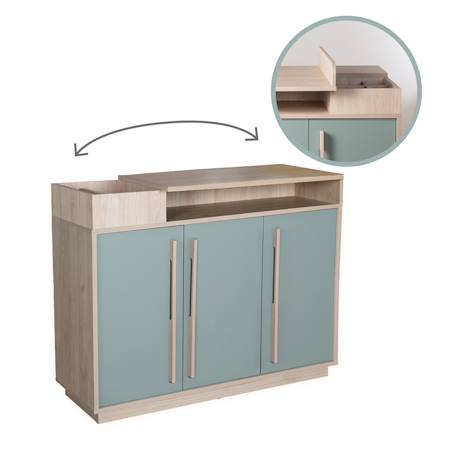 Commode évolutive avec extension à langer amovible selva Vert sauge - noyer de virginie 3 - vertbaudet enfant 