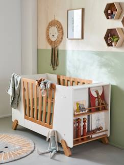 Chambre et rangement-Chambre-Lit bébé avec barrière amovible + rangement bibliothèque LIGNE PIROUETTE