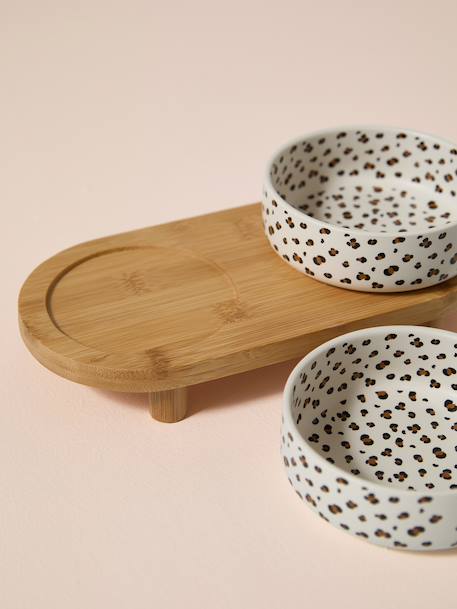 Lot 2 gamelles céramique avec support blanc imprimé 3 - vertbaudet enfant 