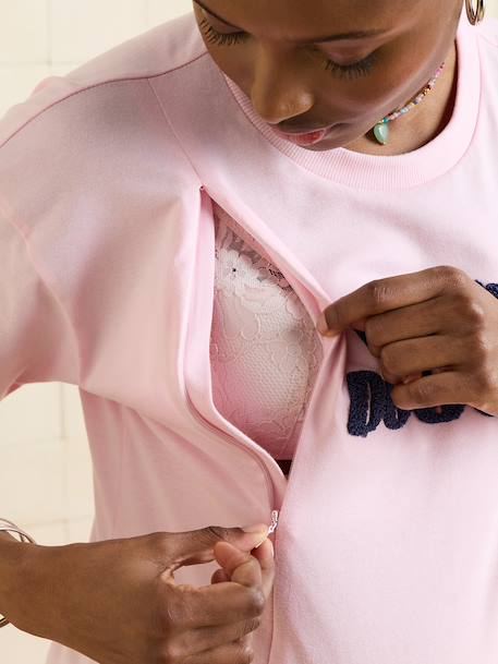 T-shirt manches courtes allaitement coton bio rose 4 - vertbaudet enfant 