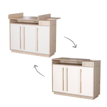 Chambre bébé évolutive - lit + commode à langer elva Cachemire - noyer de virginie 5 - vertbaudet enfant 
