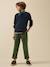 Pantalon chevrons garçon Denim bleu+Vert 7 - vertbaudet enfant 