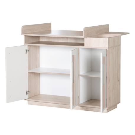 Chambre bébé complète - lit évolutif + commode à langer et armoire elva Cachemire - noyer de virginie 6 - vertbaudet enfant 