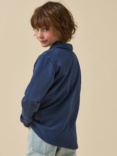Sweat-polo garçon - coton biologique Indigo 4 - vertbaudet enfant 