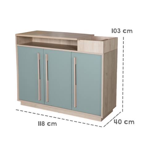 Commode évolutive avec extension à langer amovible selva Vert sauge - noyer de virginie 5 - vertbaudet enfant 