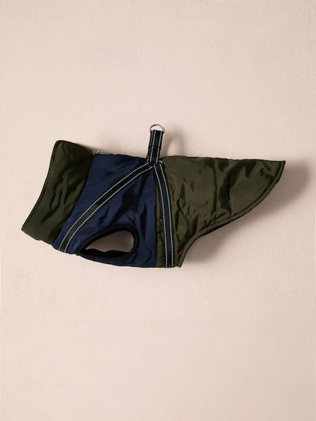 Manteau doudoune chien zip harnais Kaki 1 - vertbaudet enfant 