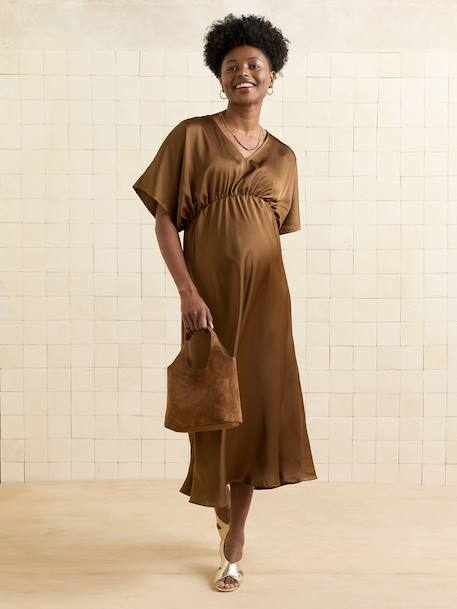 Robe longue satinée grossesse bronze 1 - vertbaudet enfant 