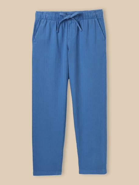 Pantalon chevrons garçon Denim bleu+Vert 1 - vertbaudet enfant 