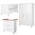 Chambre bébé 3 pièces - lit évolutif + commode à langer et armoire leon Blanc - chêne othello 1 - vertbaudet enfant 