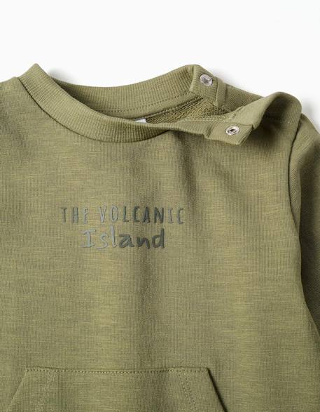 Sweat en coton à imprimé volcanic island Orange+Vert foncé 7 - vertbaudet enfant 