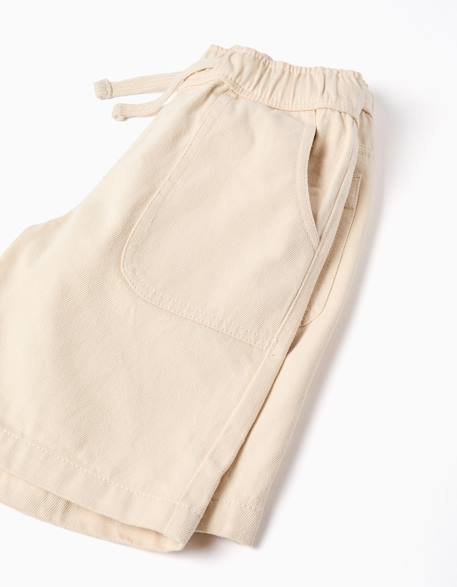 Short midi en sergé avec cordon de serrage Beige 4 - vertbaudet enfant 