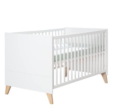 Lit bébé évolutif leon Blanc - chêne othello 1 - vertbaudet enfant 