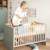 Chambre bébé évolutive - lit + commode à langer selva Vert sauge - noyer de virginie 6 - vertbaudet enfant 