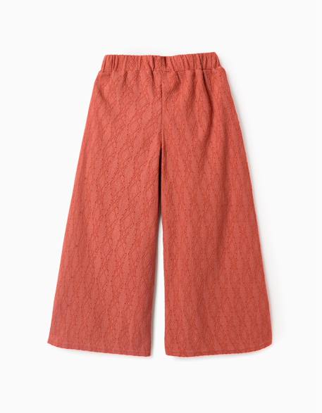 Pantalon à jambe large en broderie anglaise Orange 2 - vertbaudet enfant 