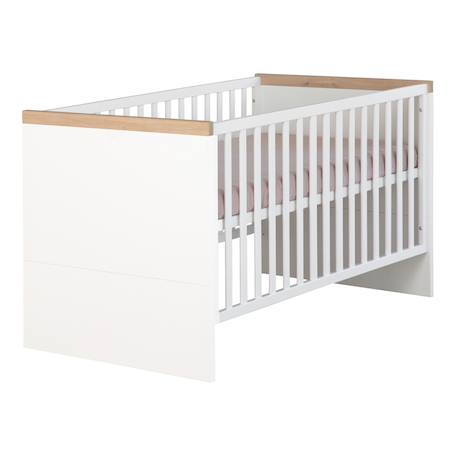 Lit bébé évolutif lumo Blanc - chêne artisan 2 - vertbaudet enfant 