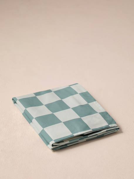 Housse matelas coton rectangle carreaux bleu+rayé blanc 3 - vertbaudet enfant 