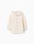 Chemise en lin à rayures et capuche Beige 1 - vertbaudet enfant 
