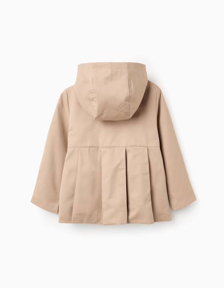 Parka à plis et capuche amovible Beige clair 2 - vertbaudet enfant 