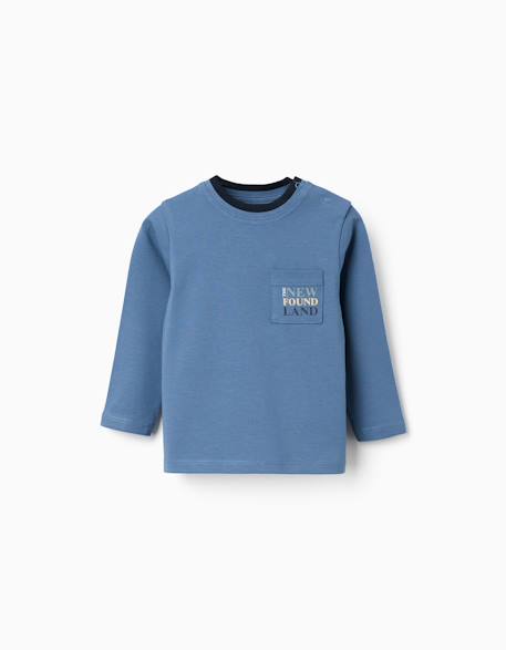 Bébé-T-shirt, sous-pull-T-shirt en coton à manches longues et poche