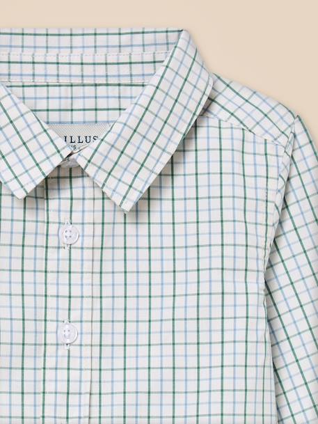 Chemise à carreaux tattersall bébé Carreaux bleu/vert 2 - vertbaudet enfant 