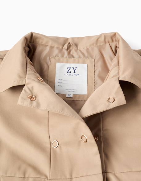 Parka à plis et capuche amovible Beige clair 4 - vertbaudet enfant 