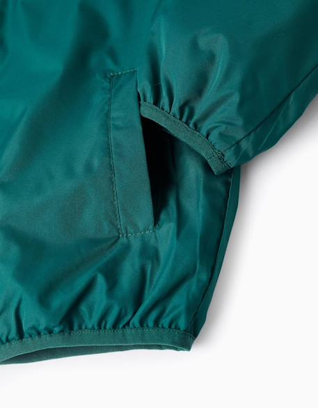 Coupe-vent à capuche et poches Vert foncé 4 - vertbaudet enfant 