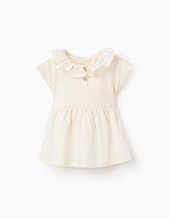 -T-shirt en coton à col volanté