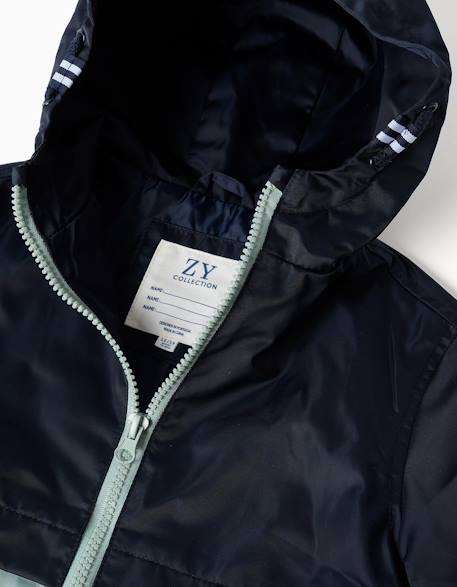 Coupe-vent à capuche et poches Bleu foncé 3 - vertbaudet enfant 
